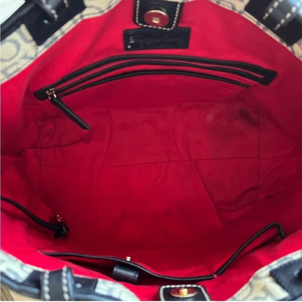 Dooney & Bourke Black and Cream Logo Tote - Picture 7 of 15